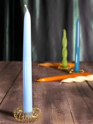 Confezione 6 Candele Liscie 25 cm Azzurro Flame CL8 Bertoncini