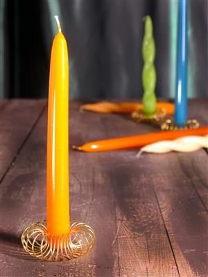 Confezione 6 Candele Liscie 20 cm Arancio Flame CL5 Bertoncini